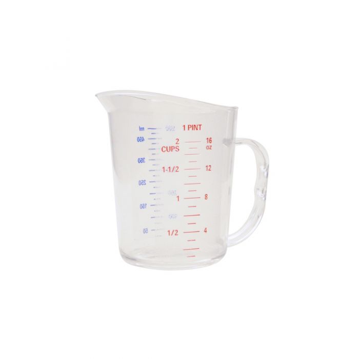 Royal Industries Polycarbonate Liquid Measuring Cup, 1 quart, cup graduated  in cups/ml
