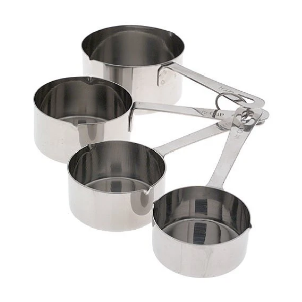 Amco Basic Ingredients Stainless Steel Measuring Cups, Set of 4 – THE FIRST  INGREDIENT KITCHEN SUPPLY