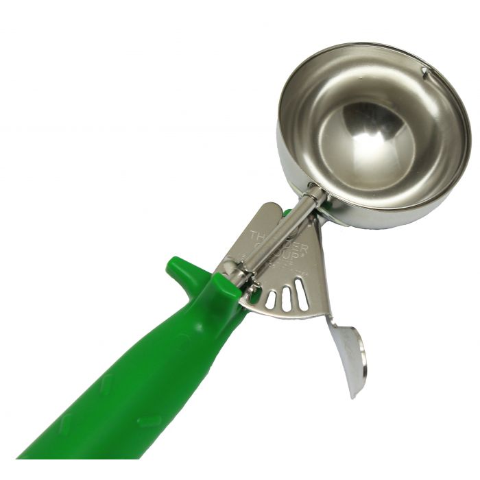 Thunder Group SLDS212P Triangle Handle Green #12 Disher, 2 2/3 oz.