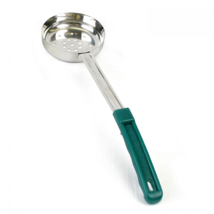 Thunder Group SLLD106P 6 oz. Green Perforated Portion Spoon