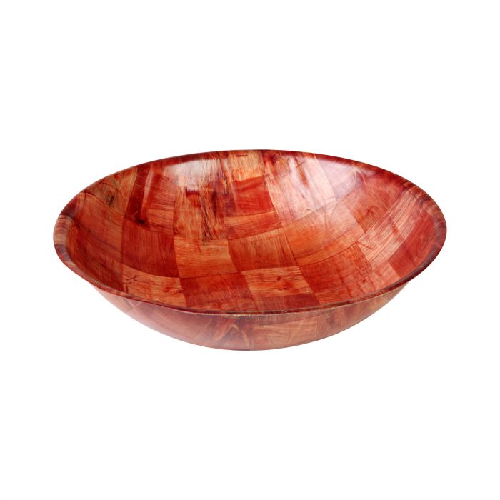 Thunder Group WDTSB012 12-Inch Woven Wood Salad Bowl - 12/Pack
