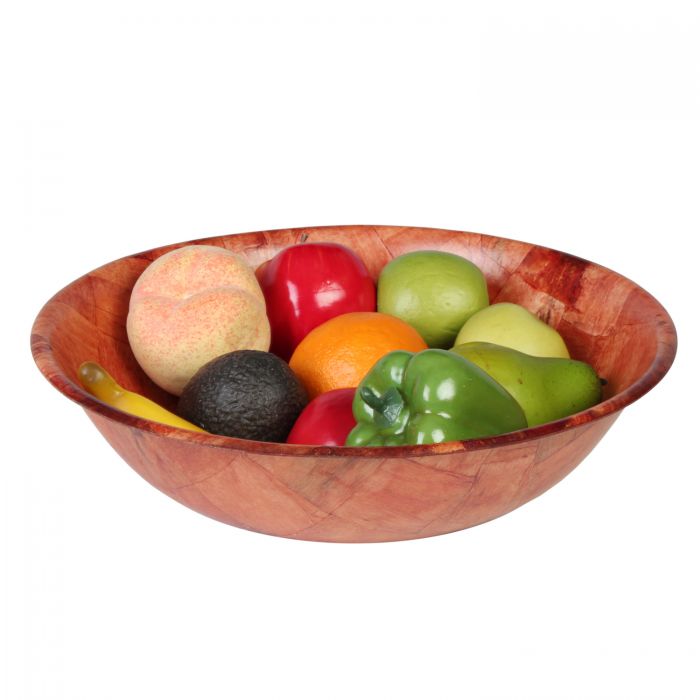 Thunder Group WDTSB014 14-Inch Woven Wood Salad Bowl - 12/Pack