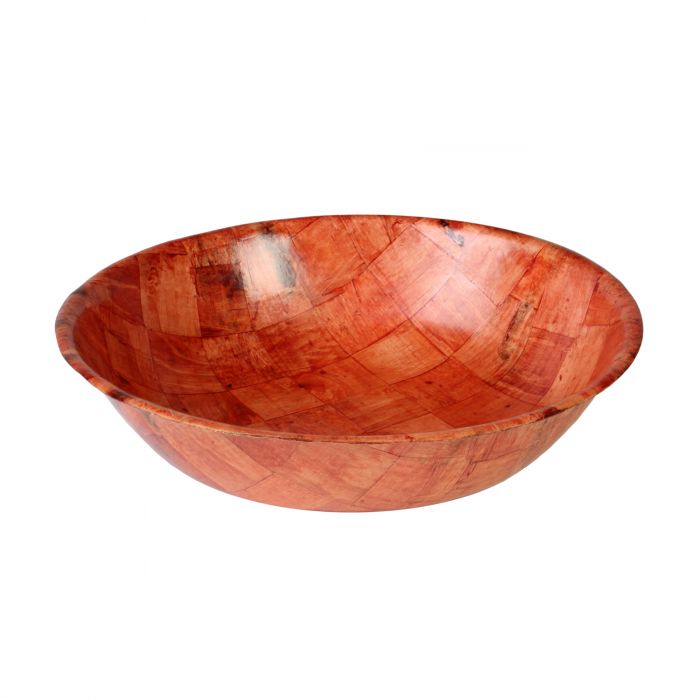 Thunder Group WDTSB016 16-Inch Woven Wood Salad Bowl - 12/Pack