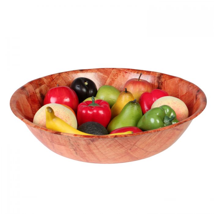 Thunder Group WDTSB016 16-Inch Woven Wood Salad Bowl - 12/Pack