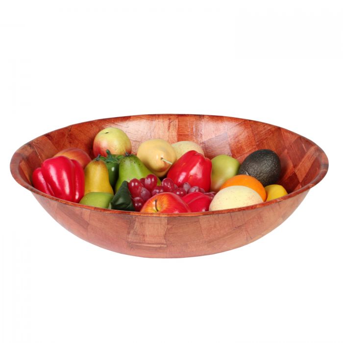 Thunder Group WDTSB020 20-Inch Woven Wood Salad Bowl - 12/Pack