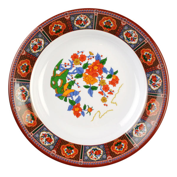 Thunder Group Round Soup Melamine Plate, Peacock - 12/Pack