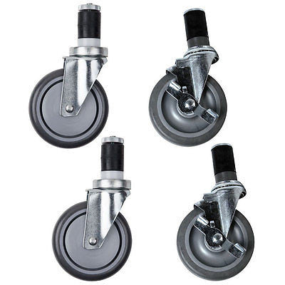 Set of 4 Work Table Stem Caster with 4" Polyurethane Wheels by L&J Import