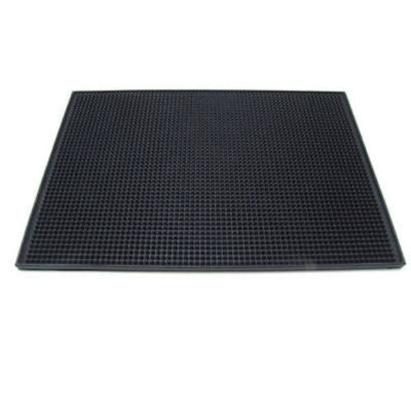 Large Black Rubber Bar Service Spill Mat 18"x12" - Non Slip Glassware Heavy Duty