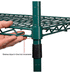 Nexel Wire Shelving Kit 36"W x 24"D x 74"H Green Epoxy 4 Shelves & Poles NSF