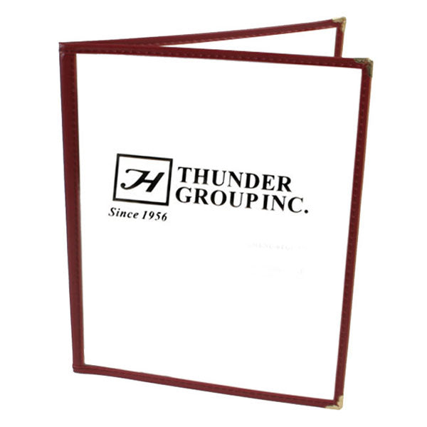 Thunder Group (PLMENU-2MA) Double Fold Menu Cover, 8 1/2" x 11", Maroon Color Trim