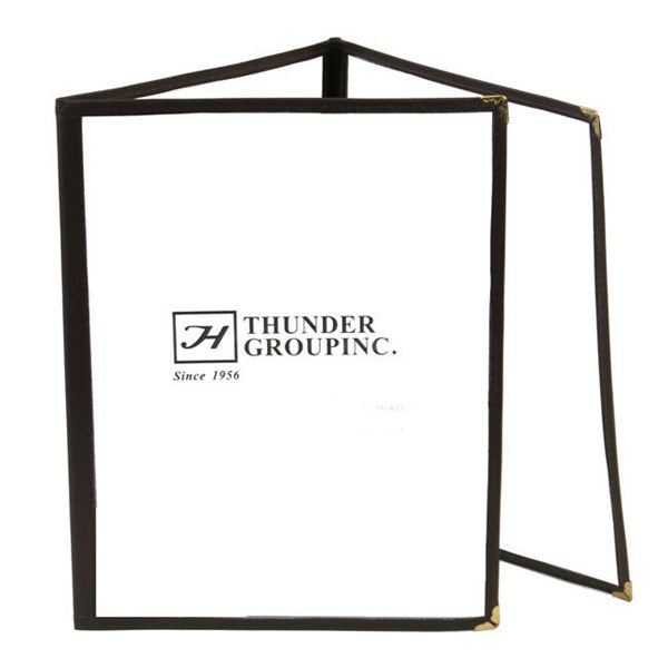 Thunder Group (PLMENU-3BL) Triple Fold Menu Cover, 8 1/2" x 11", Black Color Trim