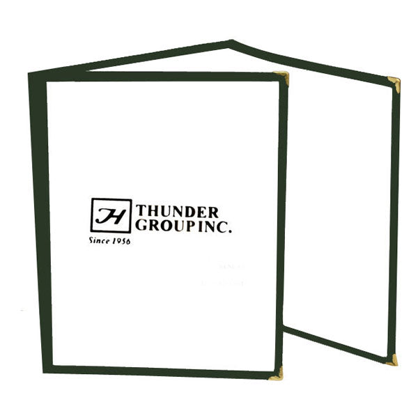Thunder Group (PLMENU-3GR) Triple Fold Menu Cover, 8 1/2" x 11", Green Color Trim