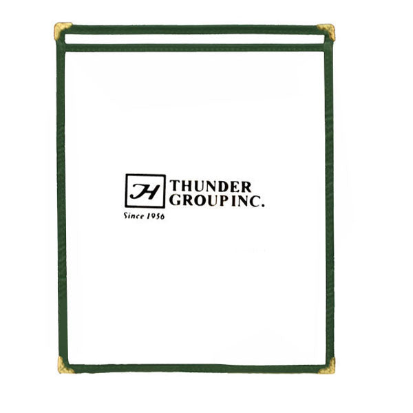 Thunder Group (PLMENU-1GR) Single Menu Cover, 8 1/2" x 11", Green Color Trim
