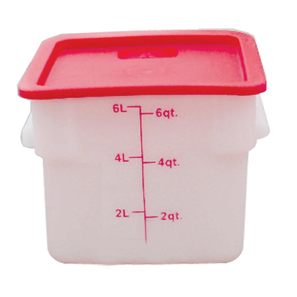 Thunder Group PLSFT006PP 6-Quart Plastic Square Food Storage Containers, White