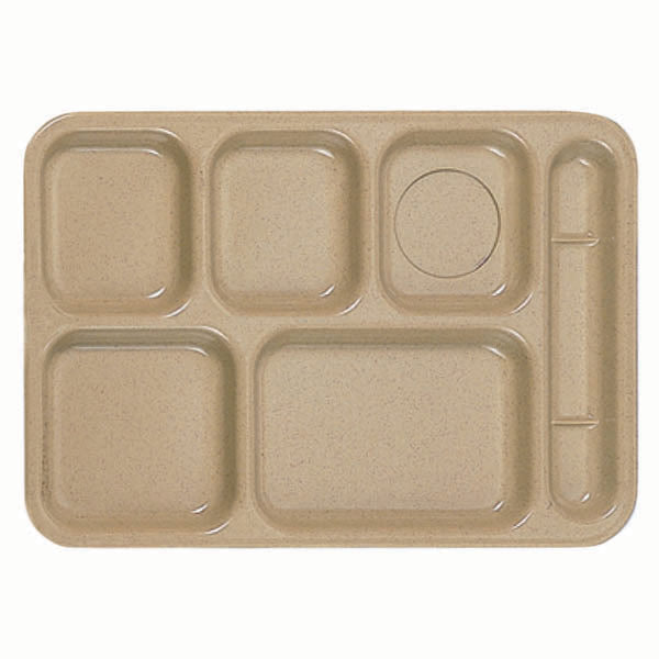 Thunder Group ML802S 14 1/2" x 10" Right Handed 6 Compartment Tray - 12/Pack