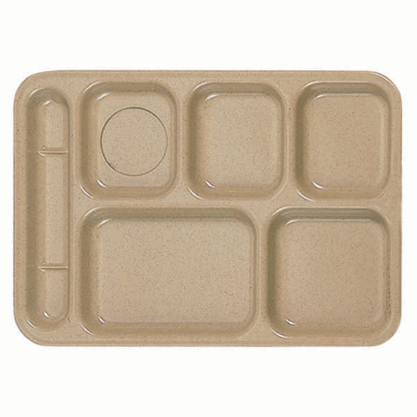 Thunder Group ML801S 14 1/2" x 10" Left Handed 6 Compartment Tray - 12/Pack
