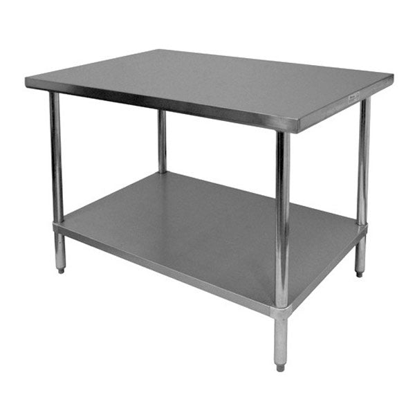 Thunder Group SLWT42460F, 24" x 60" x 35 , Flat Top Worktable with Rounded Edges