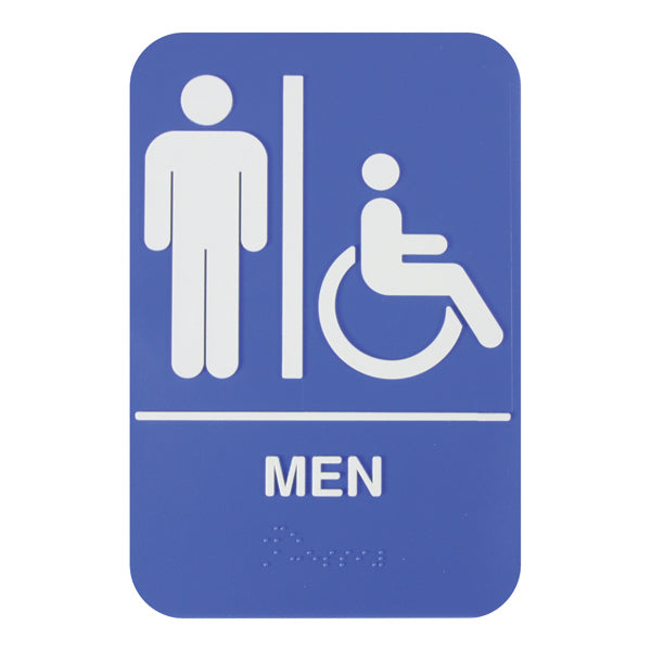 Thunder Group PLIS6958BL 6" x 9" Information Sign With Braille, MEN / ACCESSIBLE