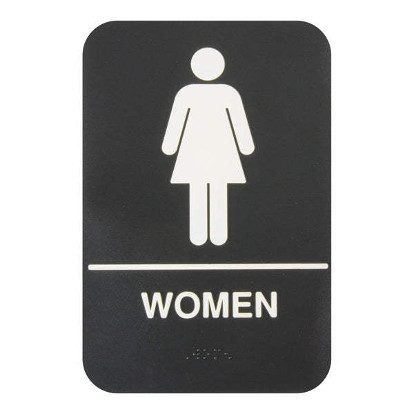 Thunder Group PLIS6951BK 6" x 9" Information Sign With Braille, WOMEN