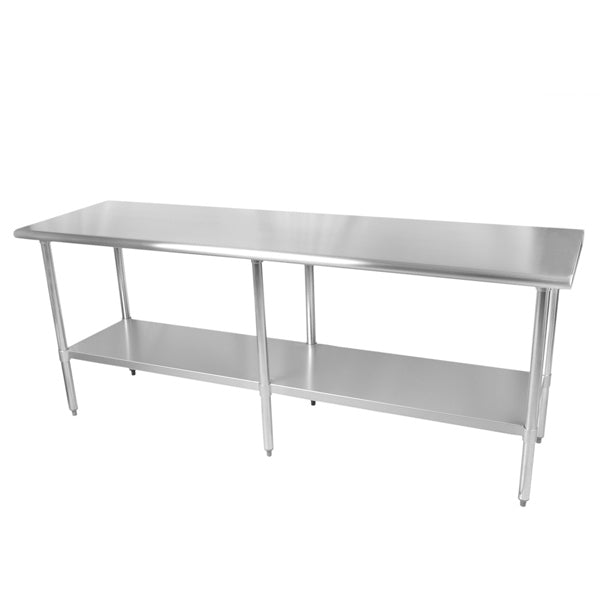 Thunder Group SLWT43084F, 30" X 84" X 35 , 430  Stainless Steel Worktable, Flat Top