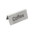 Thunder Group SLTS3154 Stainless Steel Coffee Table Tent Sign, 3" x 1 1/2" x 1 3/8"