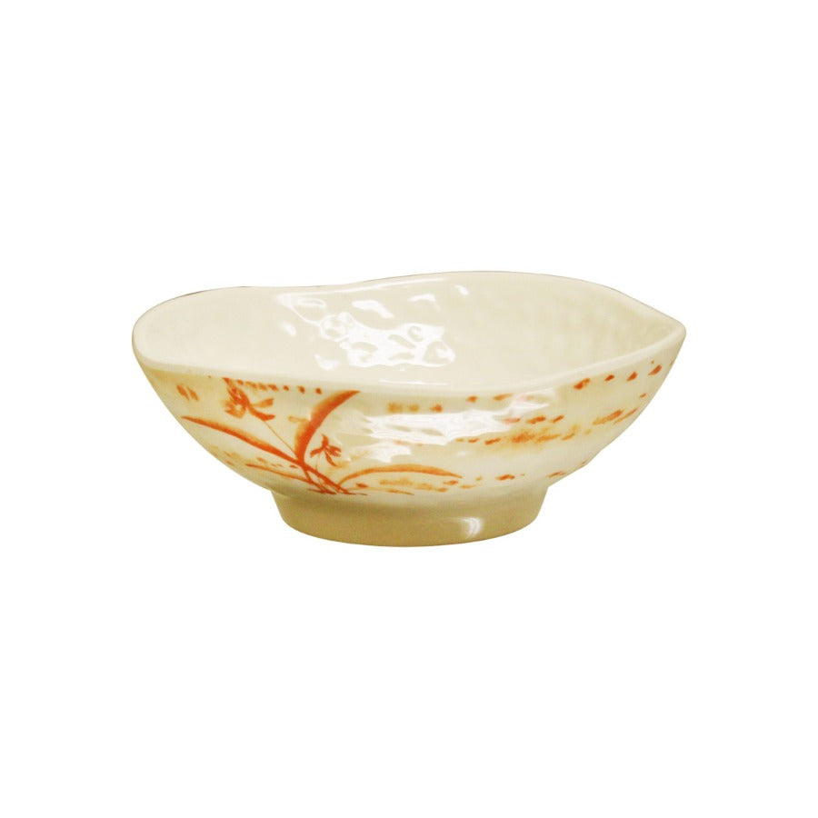 Thunder Group Melamine Wave Rice Bowl, Gold Orchid - 12/Pack