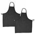 Commercial Restaurant Kitchen Bib Apron, 3-Pocket, Size 33 x 28 1/2 Inches, Black - Set of 4