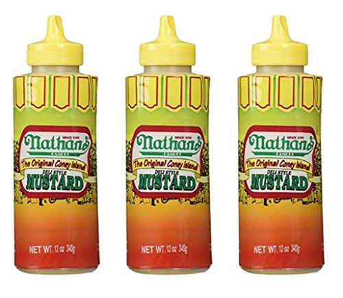 Nathan Coney Island Mustard, Squeeze Bottle, 12-ounce (Pack of 3)