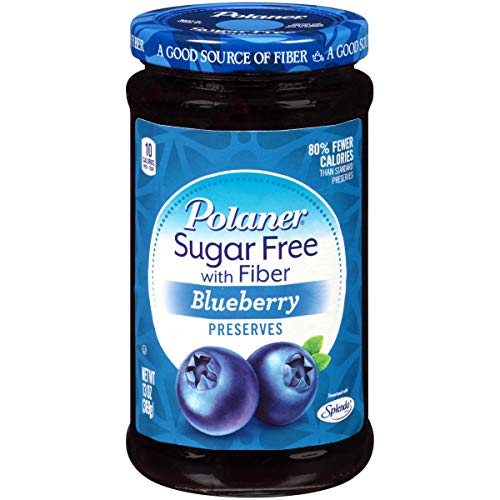 Polaner Sugar Free with Fiber, Blueberry Preserves, 13 Ounce