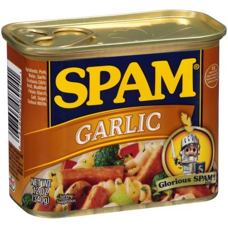Spam Luncheon Meat Can, Garlic, 12 Ounce (2 Count)
