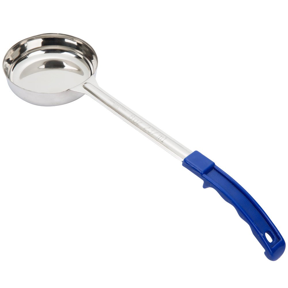 Thunder Group SLLD008A 8 oz. Blue Solid Portion Spoon