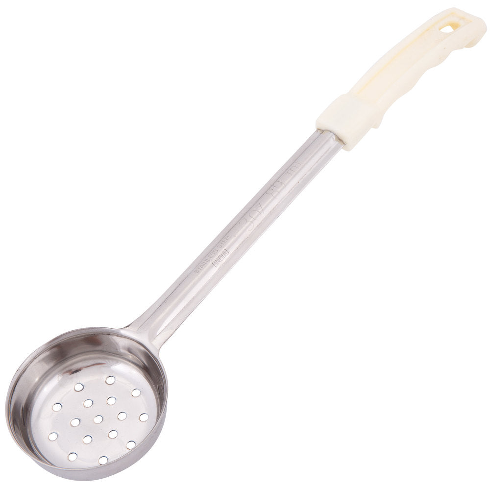 Thunder Group SLLD103PA 3 oz. Ivory Perforated Portion Spoon