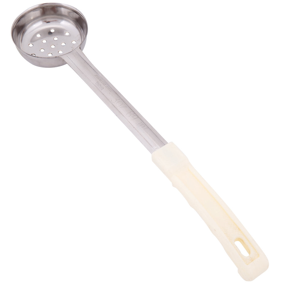 Thunder Group SLLD103PA 3 oz. Ivory Perforated Portion Spoon