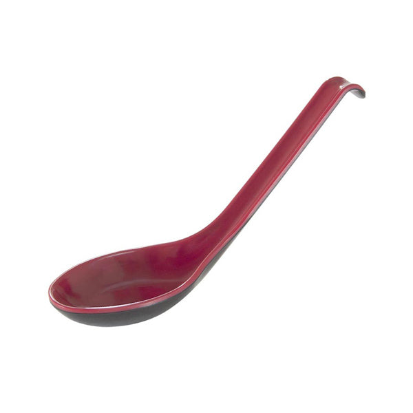 Thunder Group 7200JBR 0.6 oz. Soup Spoon, Two-Tone (Black & Red) - 12 Pieces