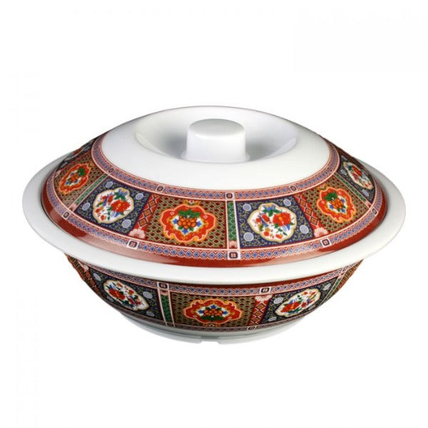 Thunder Group Melamine Serving Bowl With Lid, Peacock