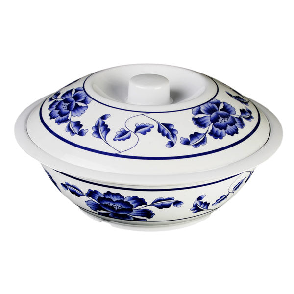 Thunder Group Melamine Serving Bowl With Lid, Lotus