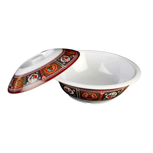 Thunder Group Melamine Serving Bowl With Lid, Peacock