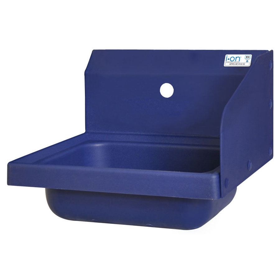 BK Resources (APHS-W1410-1RSB) Ion 1 Hole SM Blue Antimicrobial Right Side Splash