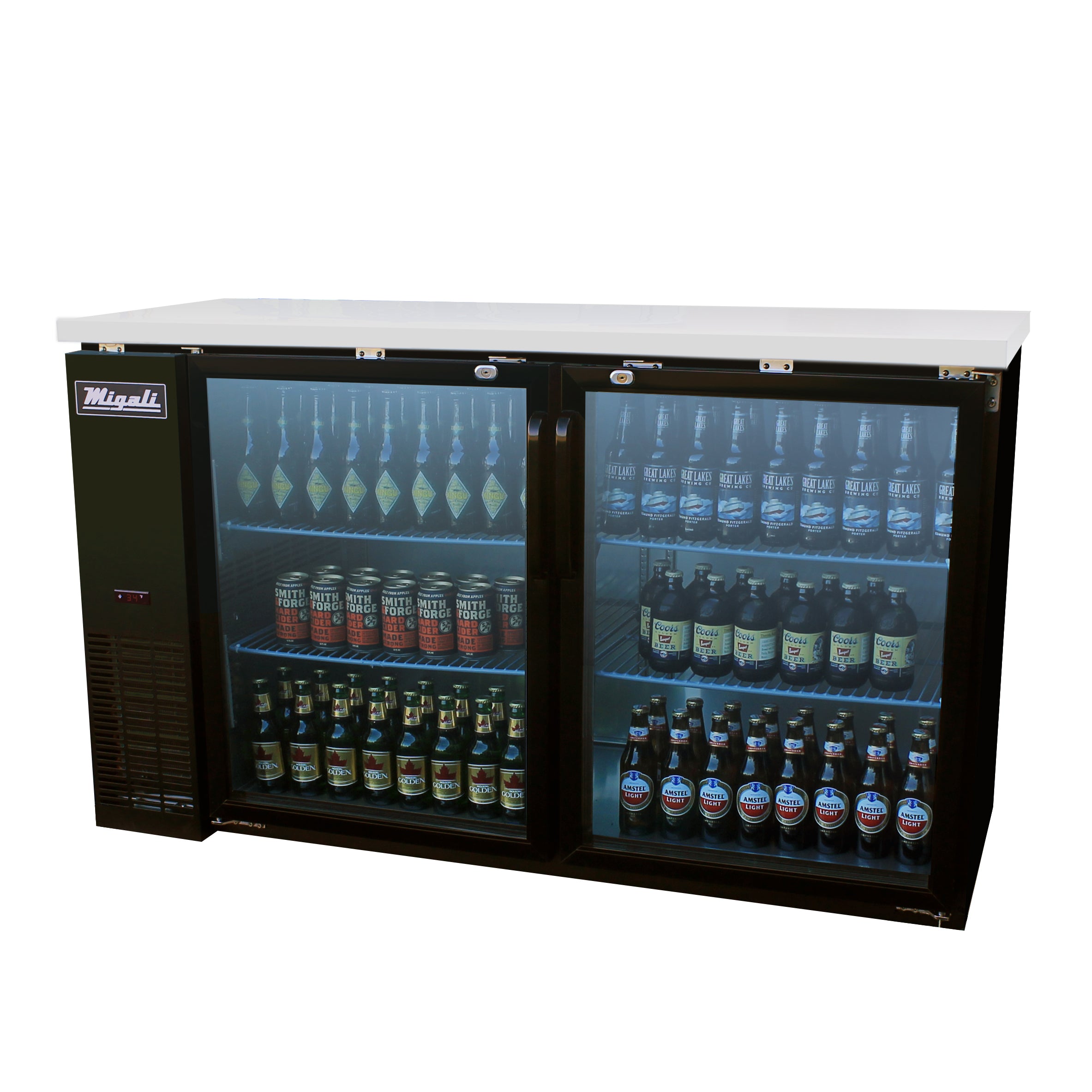 NEW-Migali-C-BB60G- 60" Glass Door Back Bar Refrigerator