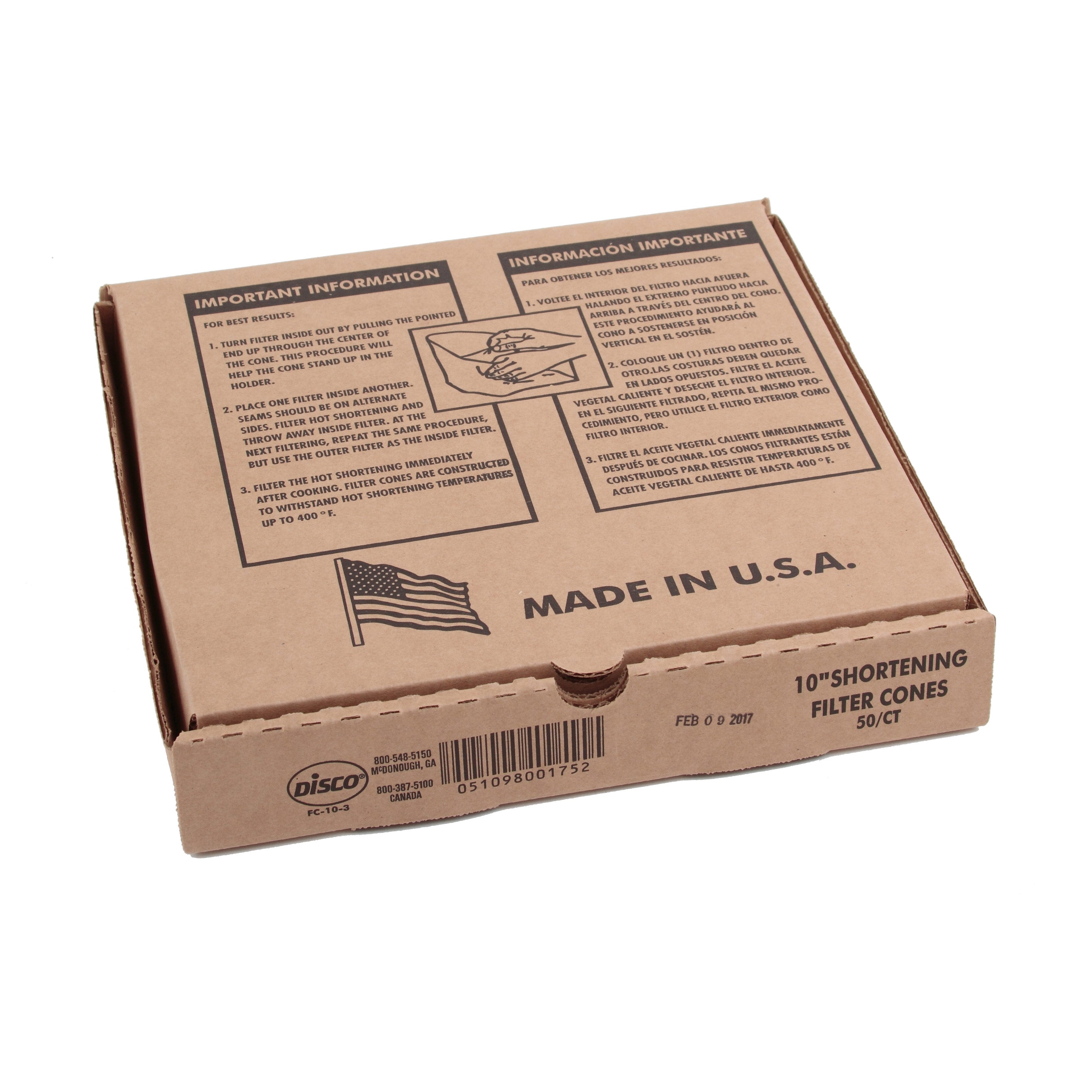 Royal Industries (PFC) Paper Filter Cone, 10" - 50/BOX