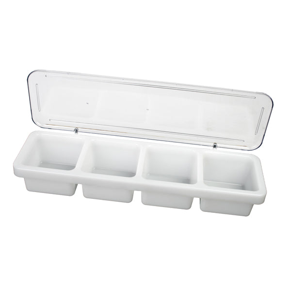 Thunder Group PLBC004P 18" X 5" X 3" Plastic 4 Compartment Bar Caddies With Cover