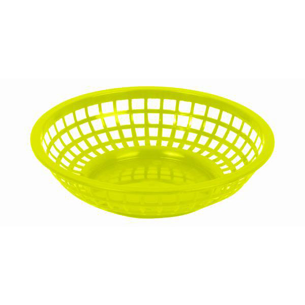 Thunder Group PLBK008Y 8-Inch Yellow Round Basket - 12/Pack