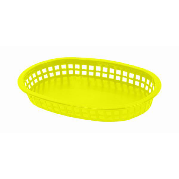 Thunder Group PLBK1034Y 10 3/4" Yellow Oblong Fast Food Basket - 12/Pack