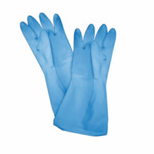 Thunder Group PLGL004BU 12" x 3 7/8" Blue Color Latex Textured Gloves - 1 Pair