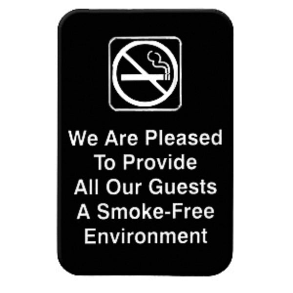 Thunder Group PLIS6901BK 6" x 9" Information Sign With Symbols, We Are Pleased To Provide All Our Guests A Smoke-Free Environment