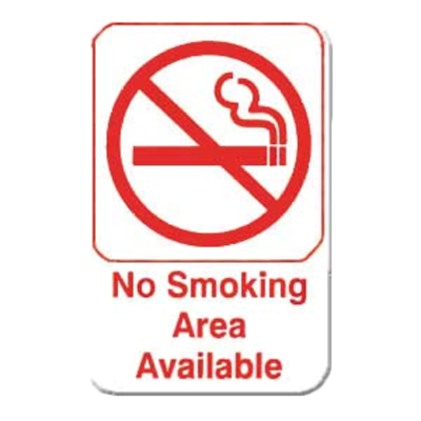 Thunder Group PLIS6910RD 6" x 9" Information Sign With Symbols, No Smoking Area Available