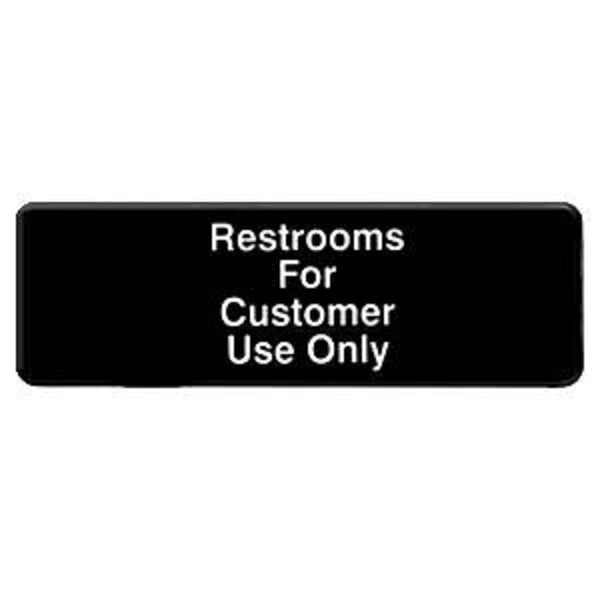 Thunder Group PLIS9321BK 9" x 3" Information Sign With Symbols, Restrooms For Customer Use Only