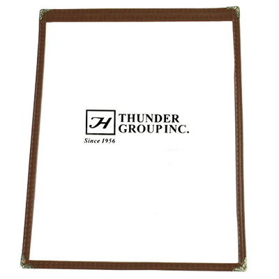 Thunder Group (PLMENU-1BR) Single Menu Cover, 8 1/2" x 11", Brown Color Trim