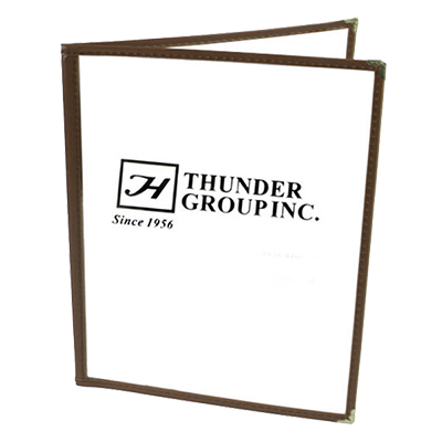 Thunder Group (PLMENU-2BR) Double Fold Menu Cover, 8 1/2" x 11", Brown Color Trim