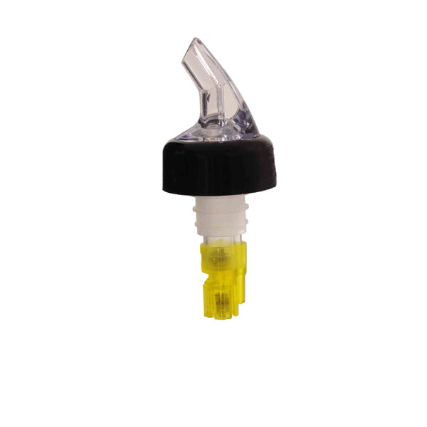Thunder Group PLPR150C 1.5 oz. Yellow Measured Liquor Pourer With Collar - Pack Of 12